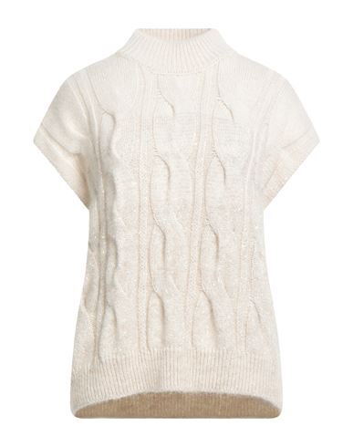 Peserico Woman Sweater Beige Size 6 Virgin Wool, Alpaca Wool, Nylon, Silk, Cashmere In White