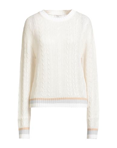 Peserico Woman Sweater Cream Size 6 Virgin Wool, Viscose, Silk, Metallic Fiber, Cashmere In White