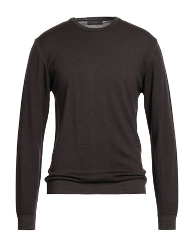Daniele Fiesoli Vintage Man Sweater Dark Brown Size L Merino Wool In Brown