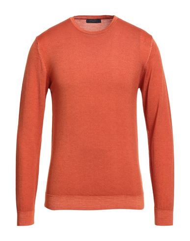 Daniele Fiesoli Vintage Man Sweater Orange Size M Merino Wool In Orange