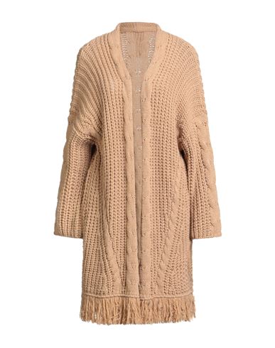 Milva Mi Woman Cardigan Camel Size 10 Viscose, Wool, Alpaca Wool In Gold