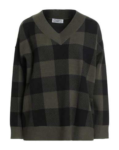 Gretha Milano Woman Sweater Military Green Size Onesize Viloft, Polyester, Wool In Green