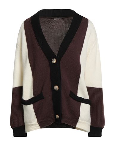 Marella Woman Cardigan Dark Brown Size Xs Virgin Wool In Brown