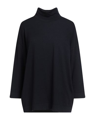Anneclaire Woman Turtleneck Navy Size 10 Merino Wool, Pbt - Polybutylene Terephthalate In Black