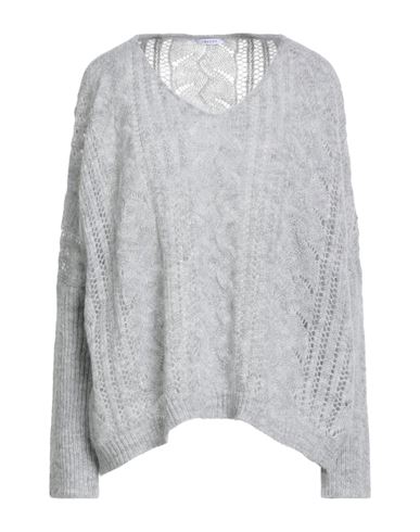 Iblues I Blues Woman Sweater Light Grey Size L Acrylic, Polyamide, Mohair Wool, Alpaca Wool In Gray