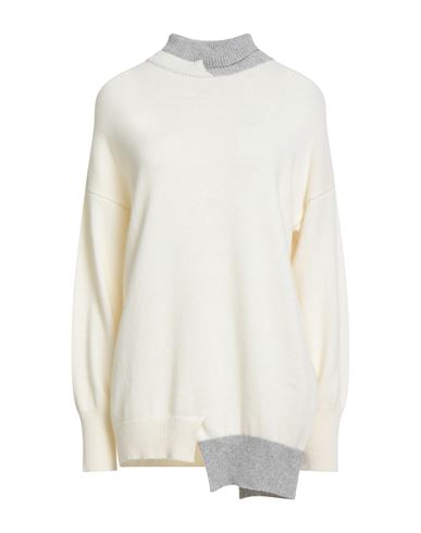 N.o.w. Andrea Rosati Cashmere N. O.w. Andrea Rosati Cashmere Woman Turtleneck Cream Size Xl Wool, Viscose, Cashmere, Nylon In White