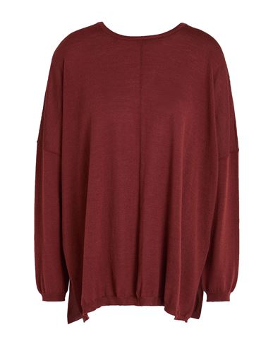 Anneclaire Woman Sweater Brown Size 8 Wool In Burgundy