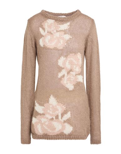 Pho® Firenze Pho Firenze Woman Sweater Khaki Size L Acrylic, Polyamide, Mohair Wool In Brown