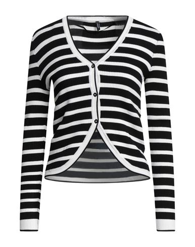 Only Woman Cardigan Black Size L Viscose, Nylon In Multi