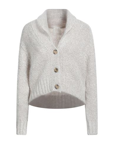 Marella Monochrome Woman Cardigan Light Grey Size L Acrylic, Polyester, Mohair Wool, Wool, Elastane In Gray