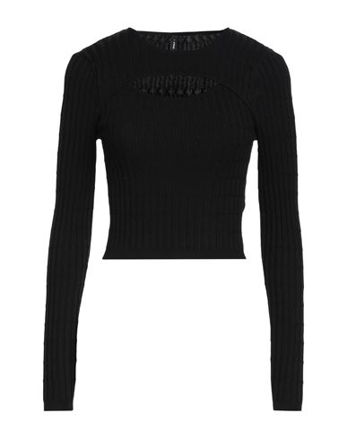 Only Woman Sweater Black Size L Viscose, Nylon In Black