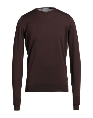 John Smedley Man Sweater Dark Brown Size Xxl Merino Wool In Brown