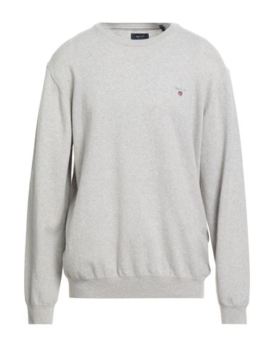 Gant Man Sweater Light Grey Size Xxl Lambswool In Gray
