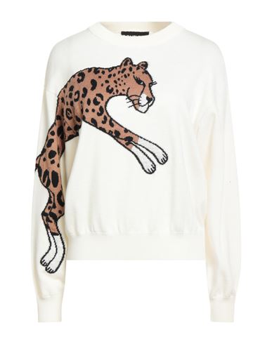 Boutique Moschino Woman Sweater Ivory Size 14 Virgin Wool, Acrylic, Polyamide, Mohair Wool In White