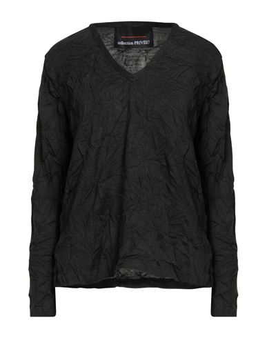 Collection Privèe Collection Privēe? Woman Sweater Charcoal Size 4 Merino Wool, Acrylic In Black