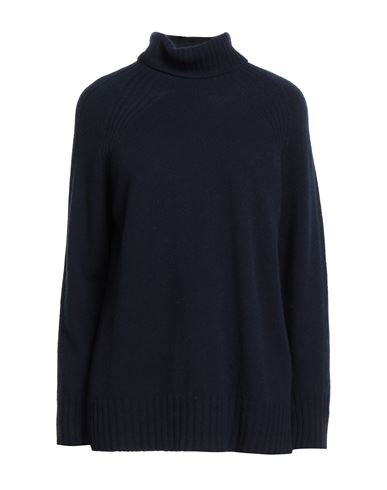 Twinset Woman Turtleneck Midnight Blue Size L Wool, Cashmere In Multi