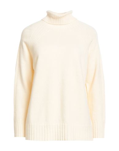 Twinset Woman Turtleneck Cream Size L Wool, Cashmere In Multi