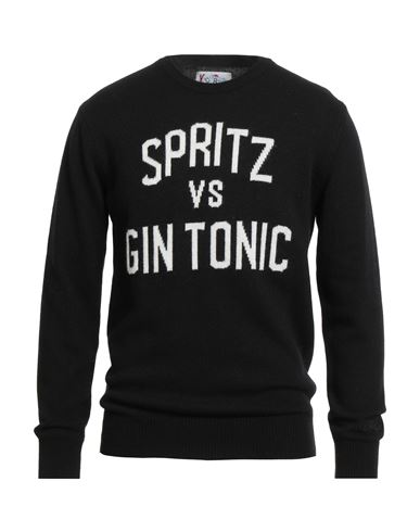 Mc2 Saint Barth Après-ski Collection Man Sweater Black Size M Wool, Viscose, Cashmere, Polyamide In Black