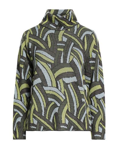 Luckylu  Milano Luckylu Milano Woman Turtleneck Military Green Size M Acrylic, Wool, Viscose, Metallic Polyester, Po In Green