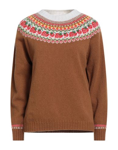 Mackintosh Woman Cardigan Camel Size L Lambswool In Brown