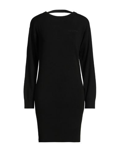Armani Exchange Woman Mini Dress Black Size M Acrylic, Virgin Wool In Black