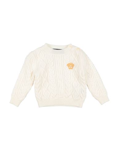 Versace Young Newborn Sweater Ivory Size 3 Virgin Wool, Polyester In White