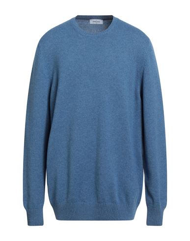 Gran Sasso Man Sweater Slate Blue Size 48 Virgin Wool, Viscose, Cashmere In Blue