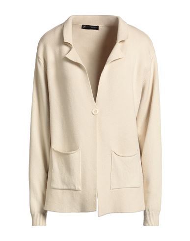 Cafènoir Jeans Woman Cardigan Beige Size L Viscose, Polyester, Polyamide In Neutral