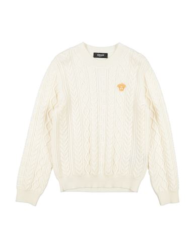 Versace Young Toddler Sweater Ivory Size 4 Virgin Wool, Viscose In White
