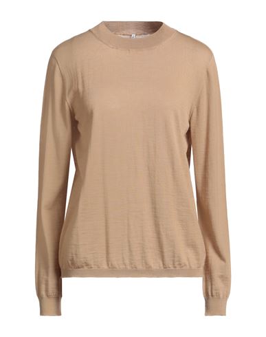 Liviana Conti Woman Sweater Sand Size M Virgin Wool In Brown