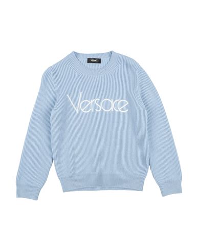 Versace Young Toddler Girl Sweater Light Blue Size 6 Virgin Wool, Polyester In Blue