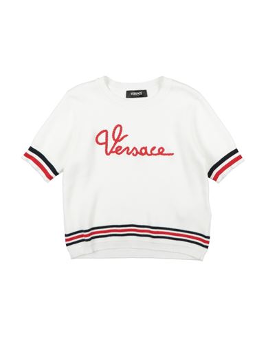Versace Young Toddler Boy Sweater White Size 4 Cotton, Wool, Acrylic, Polyester In White