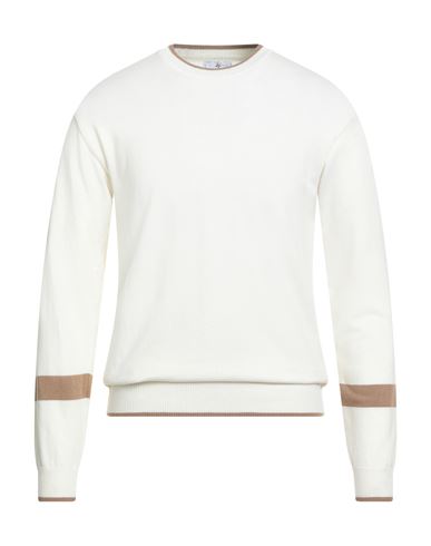 Alessandro Gilles Man Sweater Cream Size Xl Polyacrylic, Merino Wool, Polyamide, Elastane In White