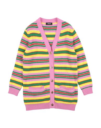 Versace Young Toddler Girl Cardigan Fuchsia Size 6 Virgin Wool In Multi
