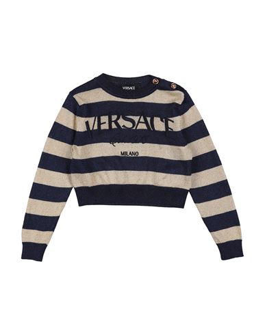 Versace Young Toddler Girl Sweater Navy Size 4 Viscose, Polyester, Polyamide In Blue