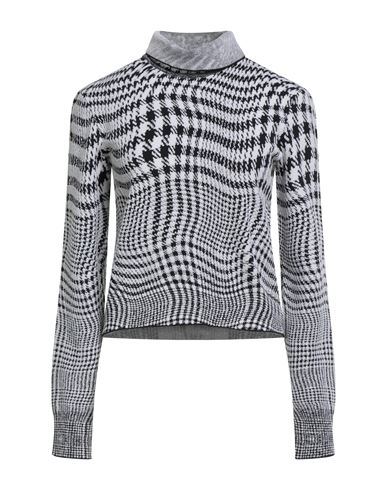 Burberry Woman Turtleneck Black Size L Wool, Polyester, Polyamide, Elastane In Multi