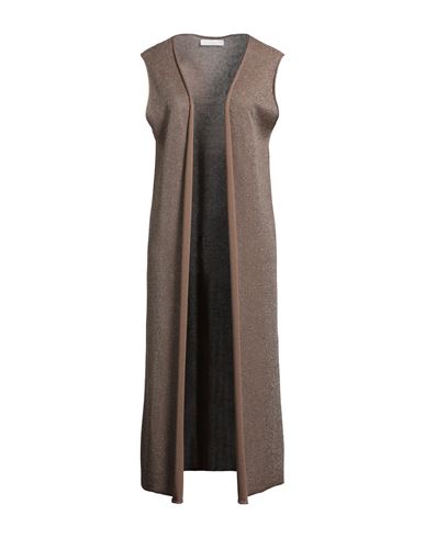Fabiana Filippi Woman Cardigan Khaki Size 8 Cotton, Viscose, Elastane In Brown