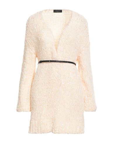 Fabiana Filippi Woman Cardigan Apricot Size S Cotton, Polyamide, Leather In Neutral