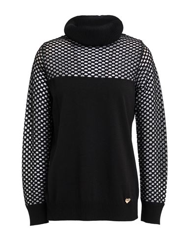 Gai Mattiolo Love To Love Woman Turtleneck Black Size L Wool, Acrylic In Black