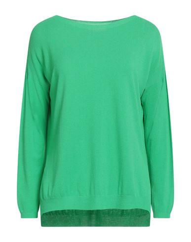 Kontatto Woman Sweater Green Size Onesize Viscose, Pbt - Polybutylene Terephthalate In Green