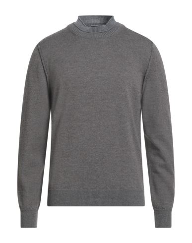 H953 Man Sweater Taupe Size 40 Merino Wool In Gray
