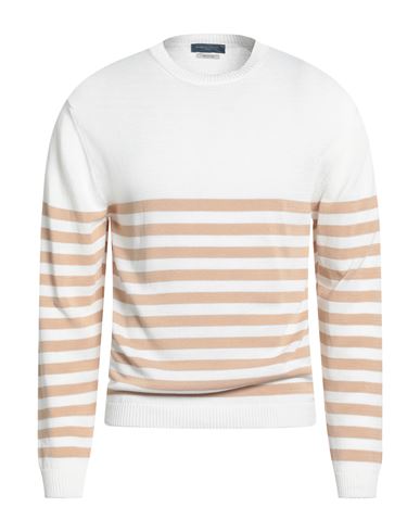 Daniele Fiesoli Man Sweater Camel Size L Cotton In White