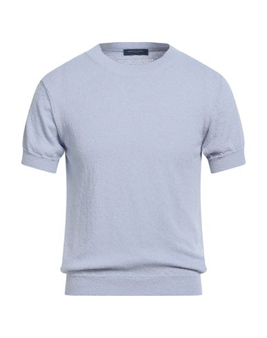 Daniele Fiesoli Man Sweater Light Blue Size L Organic Cotton, Polyamide In Blue