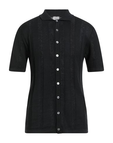 Daniele Fiesoli Selezione Man Shirt Black Size L Silk, Linen In Black