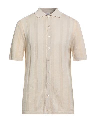 Daniele Fiesoli Selezione Man Shirt Beige Size L Silk, Linen In Neutral