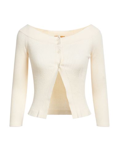 Nenette Woman Cardigan Cream Size S Viscose, Polyester In White