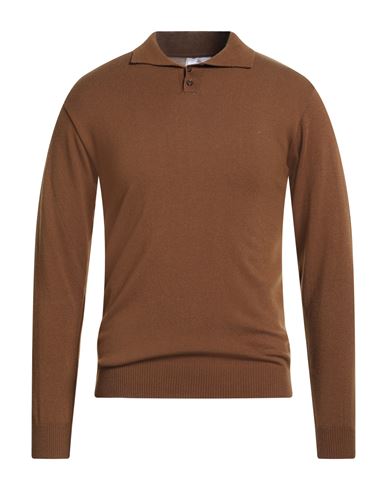 Alessandro Gilles Man Sweater Brown Size M Merino Wool, Polyacrylic, Polyamide, Elastane In Brown