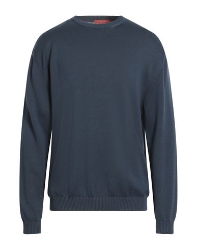 Daniele Fiesoli Man Sweater Midnight Blue Size L Cotton In Blue