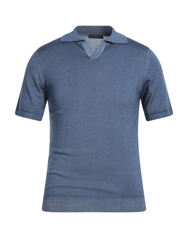 Daniele Fiesoli Man Sweater Slate Blue Size L Merino Wool In Blue