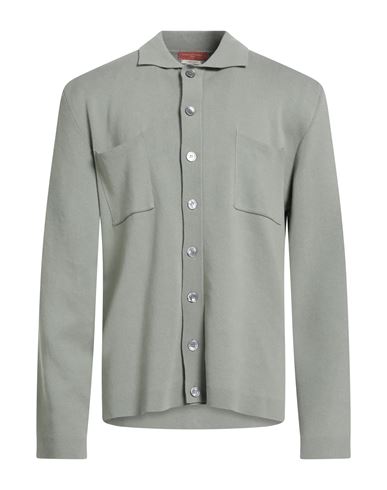 Daniele Fiesoli Man Cardigan Sage Green Size L Cotton In Gray